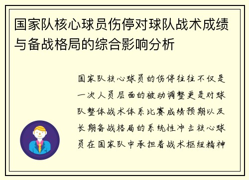 国家队核心球员伤停对球队战术成绩与备战格局的综合影响分析